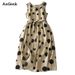 2026 Summer Dress Korean Fashion New Arts Style Women Sleeveless Polka Dot Print All-Matched Casual Cotton Linen Tank Dresses_ecoleips.com