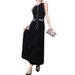 Foreign Trade European And American Women's Fashion Socialite Style Beaded Knitted Sleeveless Little Black Dress, New_ecoleips.com