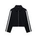 Women's Clothing Side Stripe Belt Decorated Jacket High Waist Trousers Casual Suit_ecoleips.com