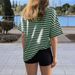 DiYun European And American Casual Style Versatile Striped Short-Sleeve T-Shirt Women's Clothing 2026_ecoleips.com