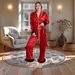 Women's Clothing Solid Color Printed Long Sleeved Printed Long-Sleeve Lounge Set – Comfortable Polyester Pajama Pants & Top (S-6XL, Multiple Colors)_ecoleips.com
