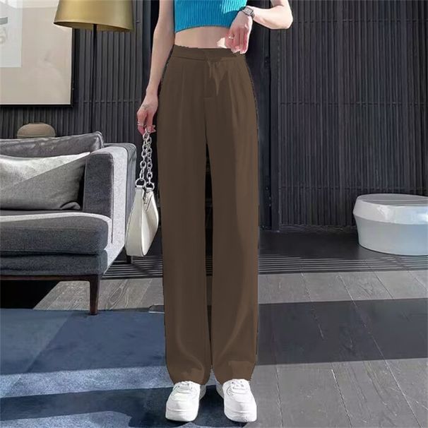 Women's Clothing White Wide Leg Pants Women's Summer Thin New High Waist Season Drape Casual Small Straight Suit Pants_ecoleips.com