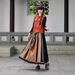 Ethnic Style Women's Clothing, New Chinese Style, Heavily Embroidered, Modified Horse-face Large Hem Vintage A-line_ecoleips.com