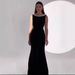 Women's Clothing New Black Pearl Diamond Slim Sexy Round Neck Velvet Large Backless Light Luxury Annual Meeting Dinner Dress_ecoleips.com