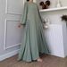 Women’s Clothing New Muslim Women's Loose Solid Color Robe Abaya Dress Fashion_ecoleips.com