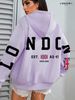 Women's Clothing Printed Kangaroo Pocket Hoodie Casual Long Sleeved Drawstring Pocket_ecoleips.com