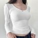 Women's Slim Fit Long Sleeved Top Solid Color with Small Flower Lace Trim Collar Chest Amazon Early Autumn New Arrival_ecoleips.com