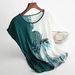 Women's Clothing Mother's Summer Ice Silk Tops For Middle Aged And Elderly Women With Large Size Printed Short Sleeved Loose Belly Covering T Shirts_ecoleips.com