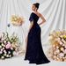Women's Clothing New Party Evening Dress Party Sequin One Shoulder Slit Dress Evening Dress_ecoleips.com