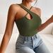 Women's Cross Front Halter Neck Cami - Elegant Summer Sleeveless Top With Adjustable Ties_ecoleips.com
