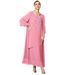 Ba3042: Chrysanthemum Pink Hand-Stitched Diamond-Chained Chiffon Long Dress With Loose Skirt And Abaya Style Design_ecoleips.com