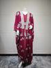 AB462 Fashion New Embroidered Abaya Ladies Dress Muslim Robe Two Piece Set With Belt_ecoleips.com