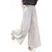 Suitable For All Seasons Ramie High-Waisted Wide-Leg For Women 2025 Summer New Loose Plus Size Linen Elegant Solid Color Straight-Leg Pants_ecoleips.com