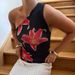 E24TP016 European And American Cross Border Lily Flower Print Oblique Collar One Shoulder Sleeveless Vest Top For Women 2024 Summer New_ecoleips.com