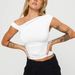 Women's Clothing Sexy Oblique Collar Pleated Small Vest Slim Sleeveless Irregular Tops For Women_ecoleips.com