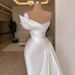 Women's Clothing White Temperament Satin Simple Light Wedding Dress Long Skirt Annual Meeting Host Dinner Birthday Dress_ecoleips.com