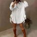 New Women's Clothing Solid Color Loose Ruffle Hem Loose Shirt_ecoleips.com