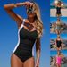 Women's One-Piece Swimsuit High Elasticity Quick-Dry Floral Print Beach Swimwear For Women_ecoleips.com