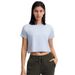 Women's Loose Fit Yoga Crop Top Short Sleeve Casual Sports Fitness T-Shirt Trendy Polyester Sweatshirt_ecoleips.com