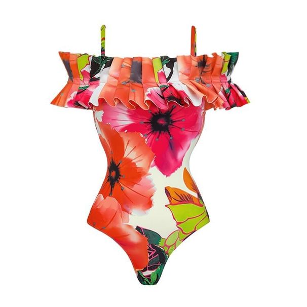 Women's Clothing Sexy One-piece Swimsuit Retro Swimsuit Chiffon Beach Dress Suit_ecoleips.com