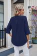K Loose Women's V-Neck Pleated Ruffle Sleeve Top_ecoleips.com