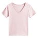 2026 New Loose V-Neck Short-Sleeve For Women, Summer Plus Size Tee With A High-End Feel, Tummy-Covering T-Shirt_ecoleips.com
