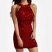 Women's Clothing Hip Sequins Dress Mid Waist Evening Dress_ecoleips.com