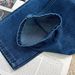 HOUSE Spring/Summer Vintage Layered Indigo Casual Washed Soft Cotton Slim Straight Jeans For Women_ecoleips.com