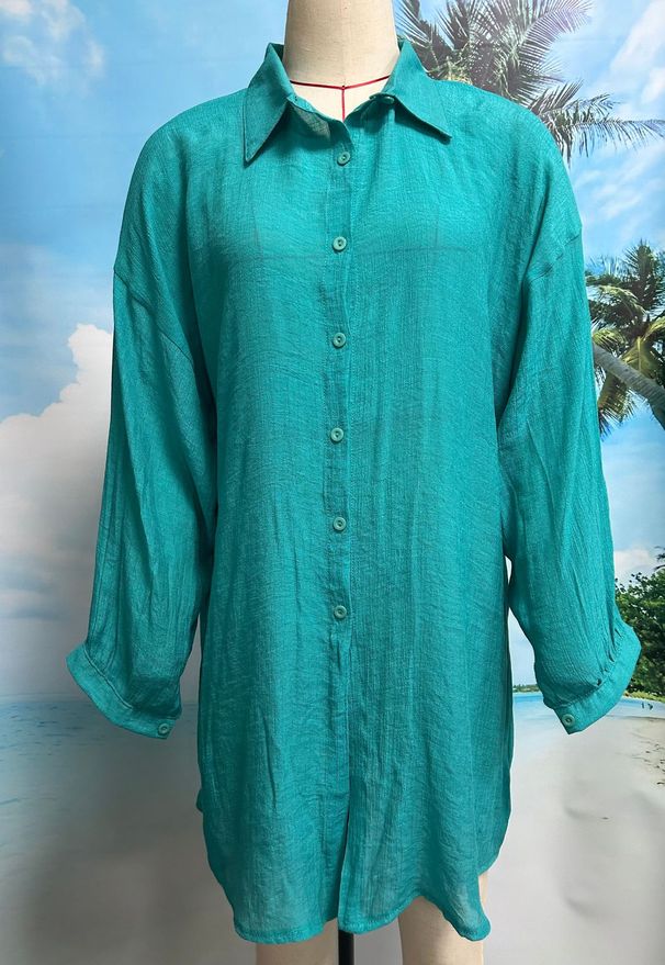 Women's Clothing Coat Sun Protection Clothing Sexy Beach Cover Up Solid Color Long_ecoleips.com
