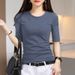 Black Medium-sleeved Top, Seven-quarter-sleeved Bottoming Shirt, Women's Spring And Autumn New T-shirt_ecoleips.com
