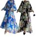 Women's Clothing Ladies Middle Eastern Muslim Chiffon Flower Belt Long Fashionable And Elegant Dress_ecoleips.com