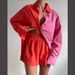 Spring Summer Women's Two Piece Set European American Style Solid Color Long Sleeved Collared Shirt And Shorts Loose Fitting Casual Fashionable Suit_ecoleips.com