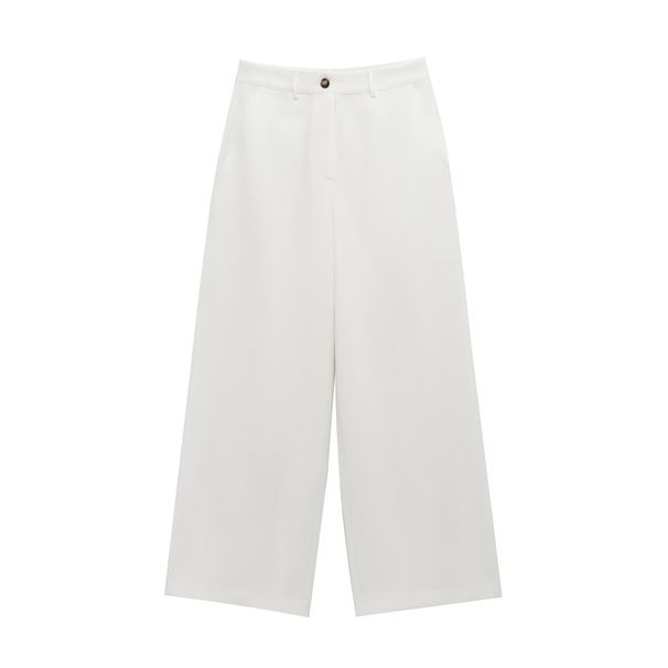 Suitable For All Seasons Women's Fashion 2025 New Linen Blend Casual With Draping Effect Versatile Wide-Leg Pants_ecoleips.com