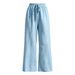 French Style Loose Fitting Trousers for Women Slightly Flared Casual Slimming Leg Lengthening Solid Color Straight Leg Bottoms_ecoleips.com