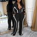 Women's Clothing Striped Cardigan Jacket And Straight Leg Trousers Two-Piece Casual Set Autumn Winter Long Sleeved_ecoleips.com