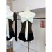 Sena 2026 New Design Niche Bow-tie Strapless Color-block Slim-fit Knit Top With Detachable Cover-up, True Two-piece_ecoleips.com