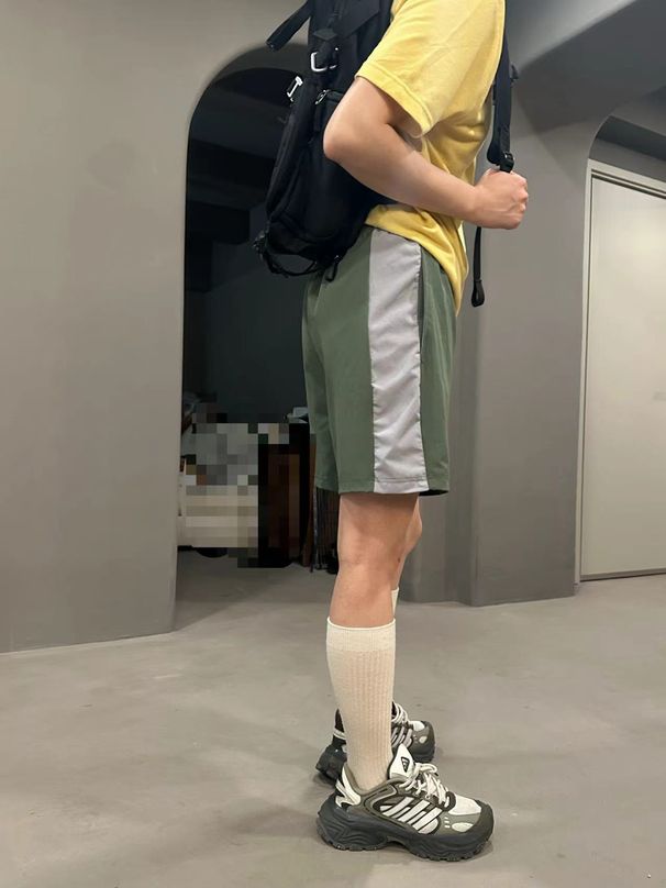 2025s 【T7311】Unisex SU Dry Mid Pants Side Seam Color Block Shorts_ecoleips.com