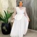 Women's Clothing Plus Size Elegant African Lace Evening Dress – Embroidered Mesh Gown For Women, Green/Black/White/Pink_ecoleips.com