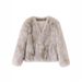 Wilderness Mist V-neck Fur Jacket, New Medium And Long, Fluffy And Big_ecoleips.com