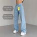 High Street plus Size Straight Leg Jeans for Women Fashionable Slim Fit Trousers Elegant Russian Cross Border Trade Style Spring Autumn_ecoleips.com