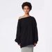 Oversized Drop Shoulder Streetwear Sweatshirt For Women - Chic Off-Shoulder Design, Thick Cotton Blend, Loose Fit, Trendy & Comfortable_ecoleips.com