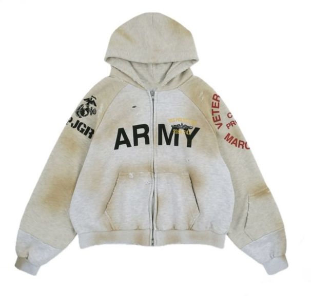 Unisex American Style Distressed Retro Print Hoodie Trendy Street Style Loose Fit Hip Hop Sweatshirt for Women_ecoleips.com