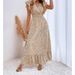 women's spring and summer new V-neck waist long skirt ruffled elegant dress female_ecoleips.com