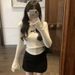 girl French Style Pure Desire Lace Trim Bell Sleeve V-Neck Base Shirt For Women Autumn Winter Design Sense Niche Inner_ecoleips.com
