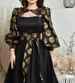 Women's Clothing Spring And Summer Sexy Gold Printed Satin Ballroom Dress_ecoleips.com