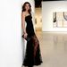Women's Sexy Off Shoulder Lace Panel Strapless Backless Black Maxi Dress – Boho Beach Resort Gown_ecoleips.com