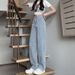 Premium Straight Jeans Women's 2026 Explosion Black Gray Wide Legs High Waist Loose And Thin Drape Pants Tide_ecoleips.com