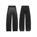 Plus Size Slimming Washed Denim Jeans Rhinestone Embellished Straight Leg Loose Fit Women's Spring/Autumn Solid Color Jeans_ecoleips.com