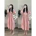 Summer New Korean Fashion Short Sleeve Cotton Linen Loose Maternity Dress_ecoleips.com