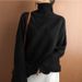 Women's Loose High Neck Knitted Sweater - Soft Acrylic Pullover, Warm Winter Casual Top, Versatile Solid Color Fashion For Everyday Wear_ecoleips.com